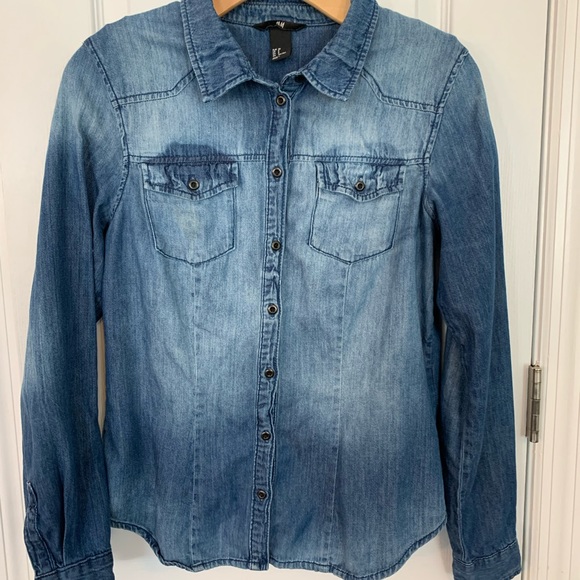 H&M Denim Womens Button Down - Picture 1 of 5